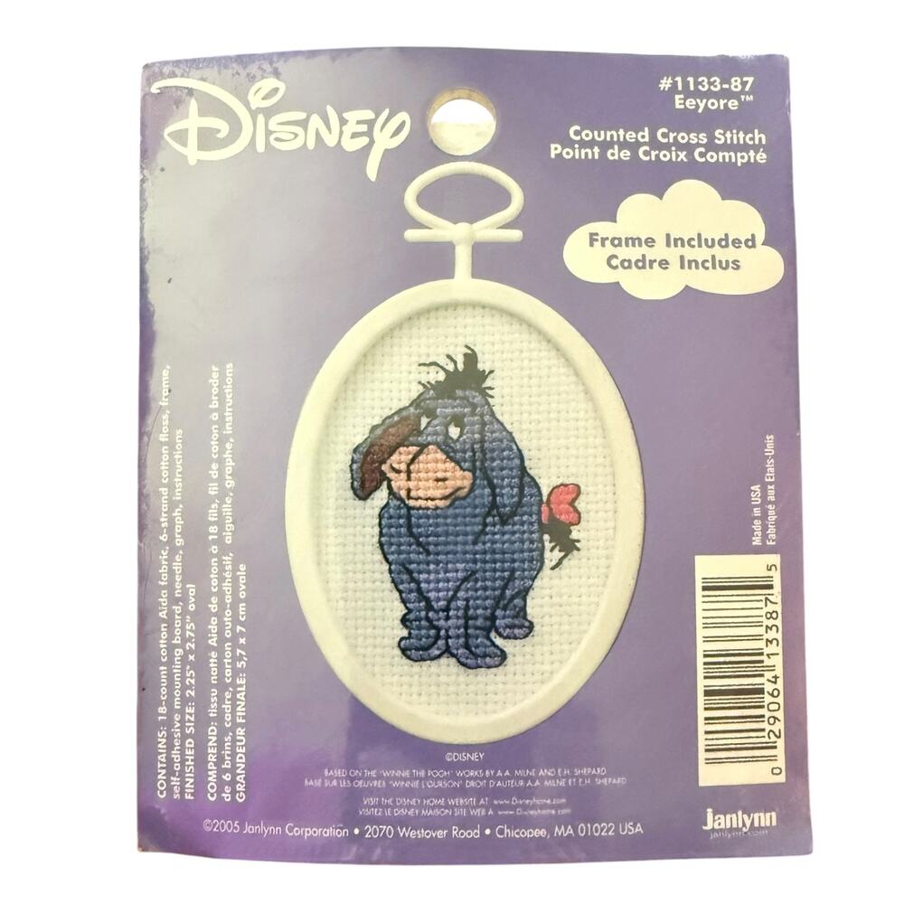 Disney Janlynn Pooh & Friends Eeyore and Butterfly 2005 Cross Stitch 1133-86